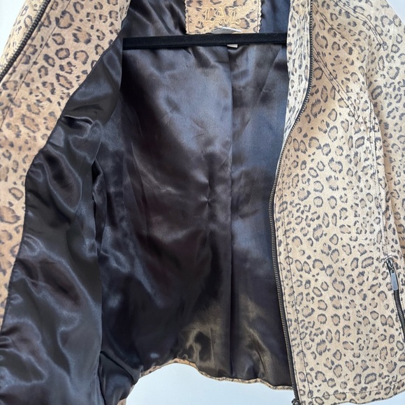 Live a Little Leopard Print Leather Jacket size M - Picture 4 of 8